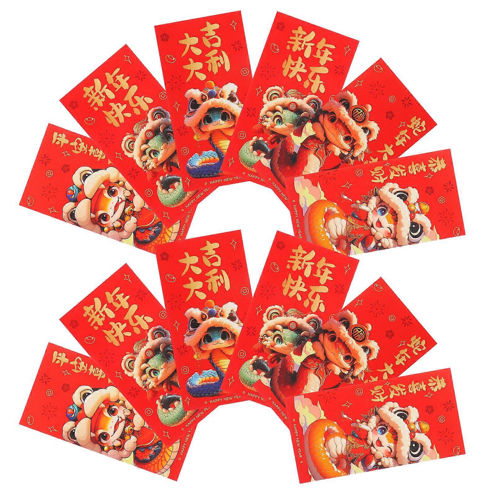 Chinese Lucky Money Envelopes with Unique Snake Design for New Year Celebrations Made of Thick Paper Assorted Color