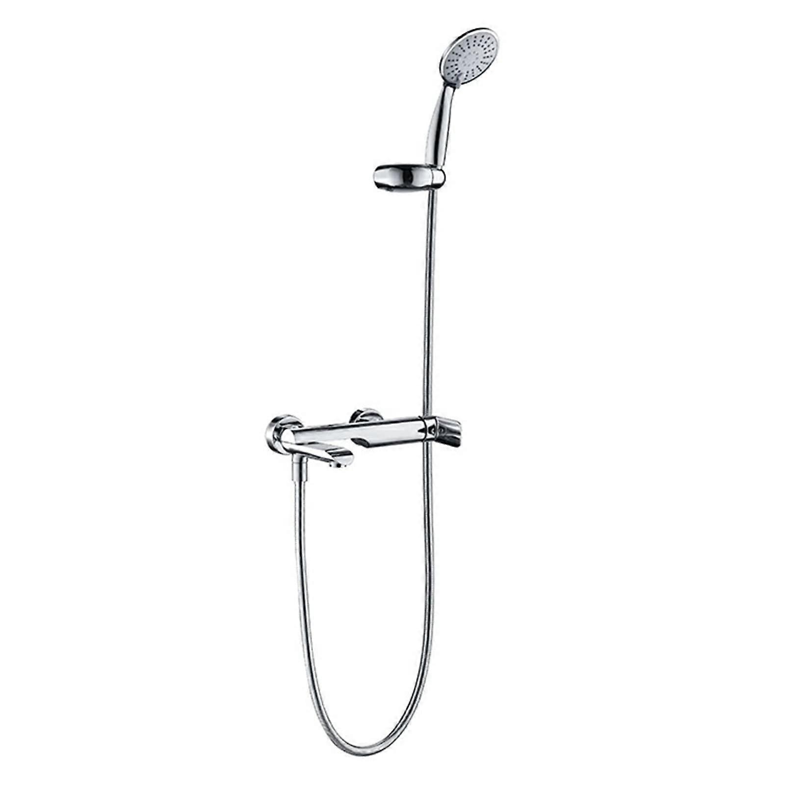 Wall-Mounted Bath Faucet 3-Function Swivel Spout Bathtub Mixer Hot and Cold Chrome Finish for Shower