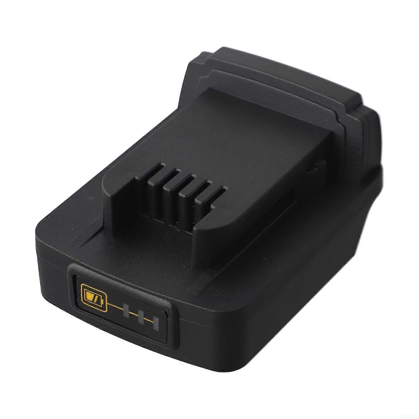 Battery converter adapter enables 18V lithiumion battery compatibility with power tools.