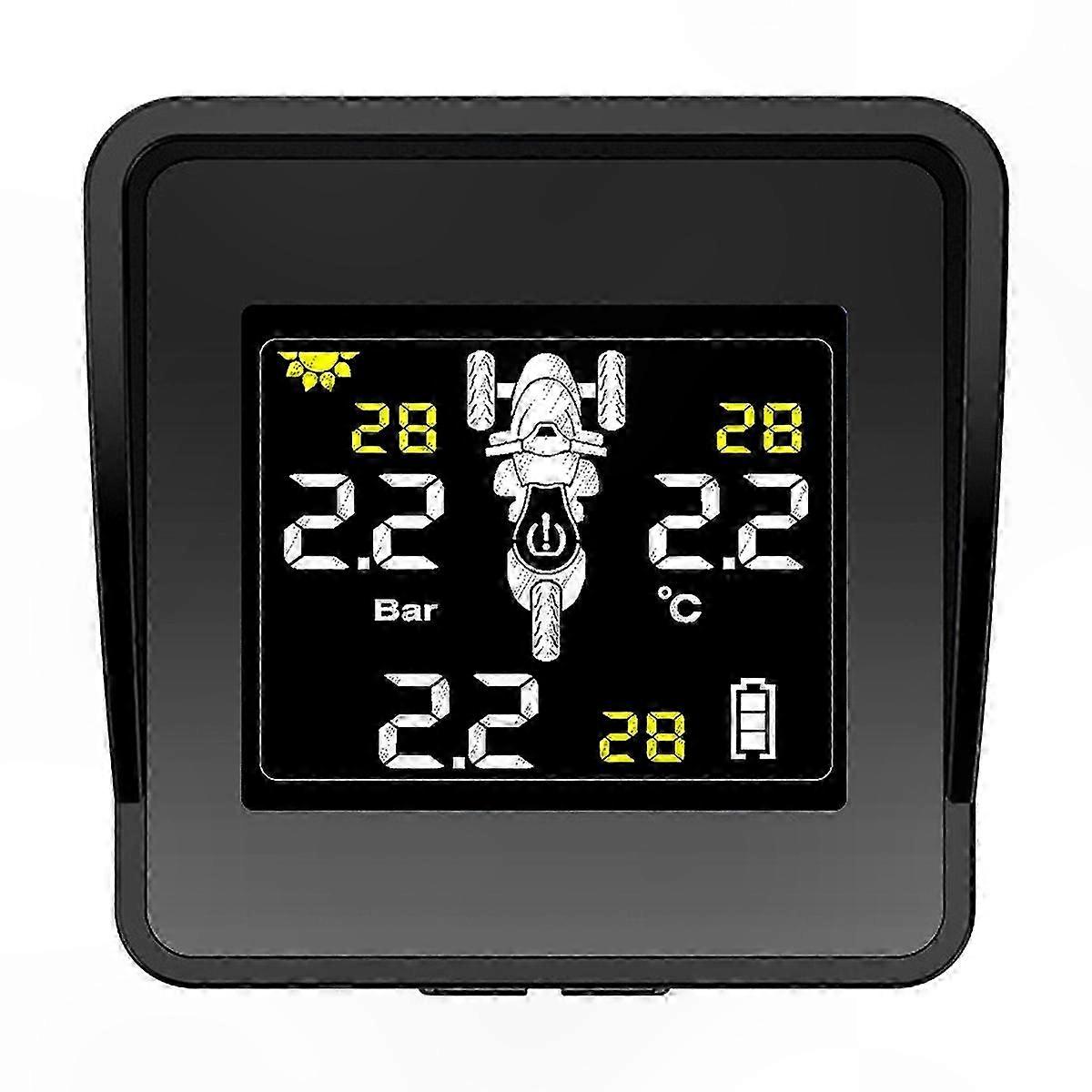 Wireless Tire Pressure Monitoring System for Motorcycle with LCD Display and 3 Sensors