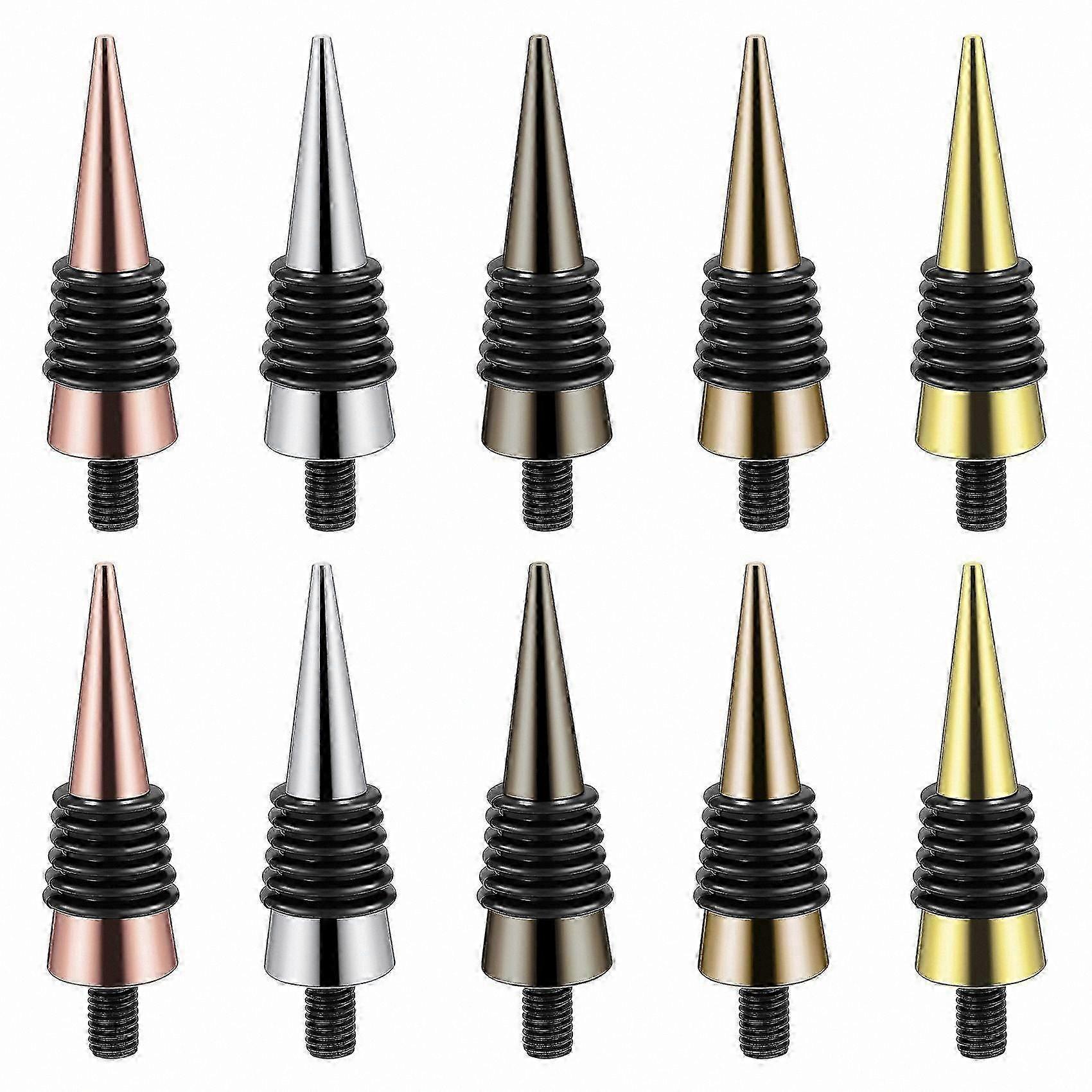 10-Pack Blank Bottle Stoppers with Threaded Post Metal Wine Stopper Inserts for Woodworking Projects