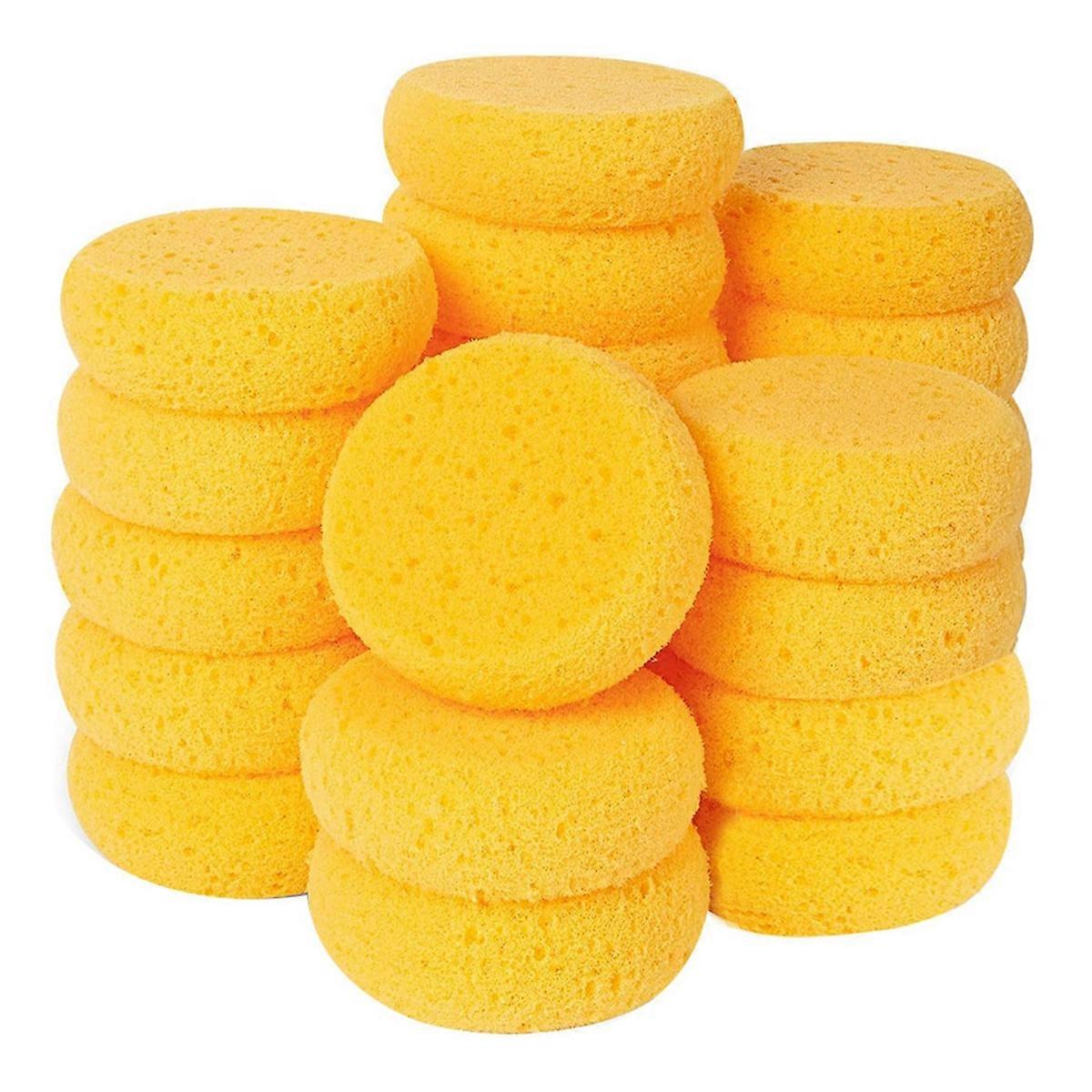 24Pcs Round Pottery Sponges, Round Artist Sponge, Pottery Sponges for Clay Leather Care Horse Tack Maintenance