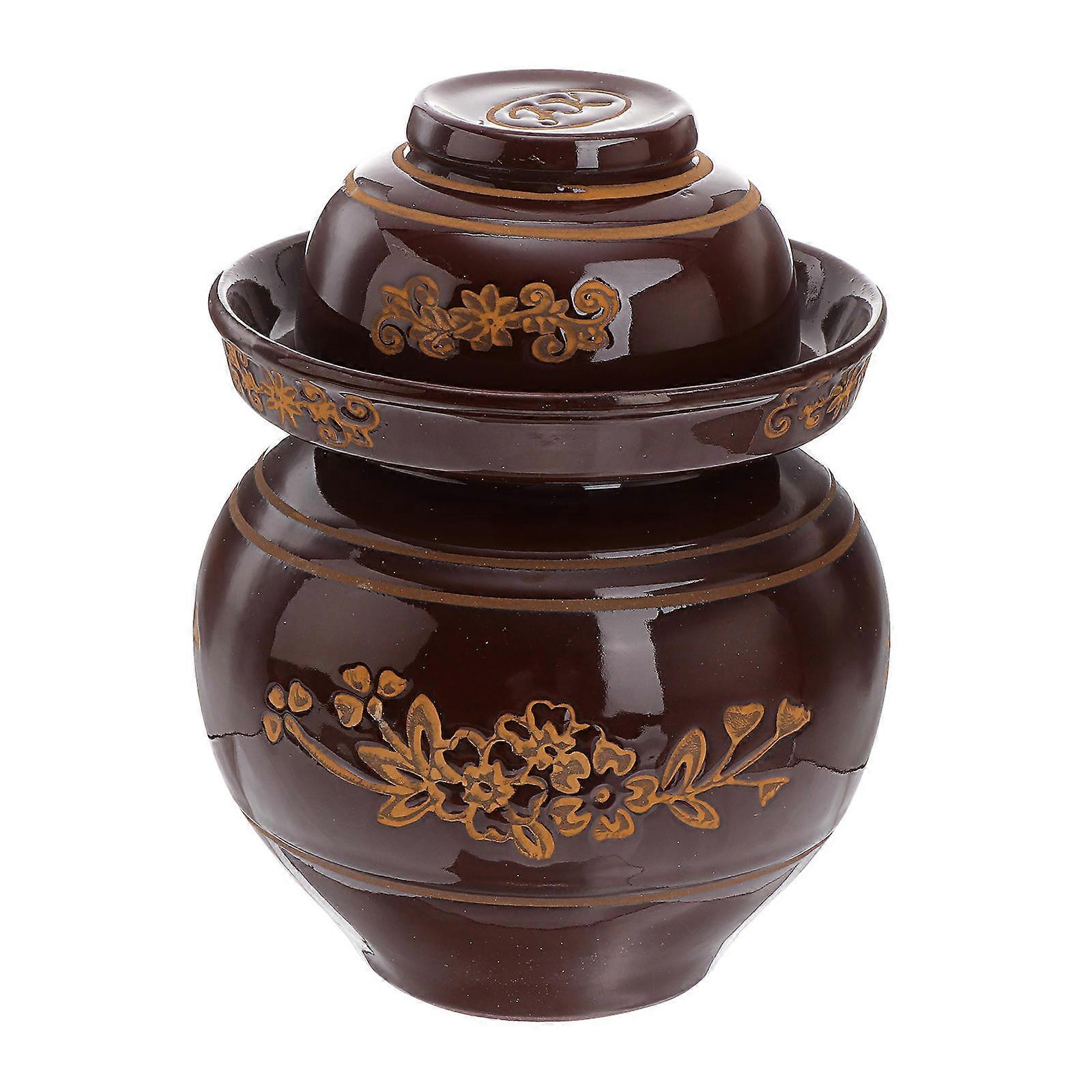 Ceramic Food Storage Canister for Beans, Onions, Cabbage – Safe Material, Traditional Design, Ideal for Home Fermenting & Organizing