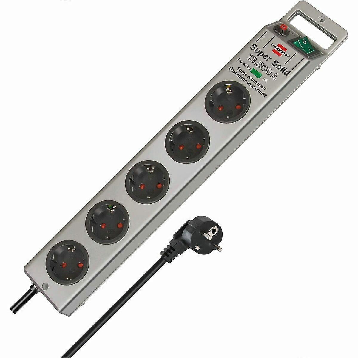 Prise de courant - 5 prises avec interrupteur Brennenstuhl Super-Solid 3600 W (2,5 m)