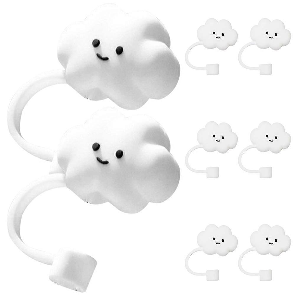 Silicone Straw Cap Cloud-Shaped Outdoor Activities Straw Protectors Food-Grade Silicone Splash-Proof Seal 8Pcs