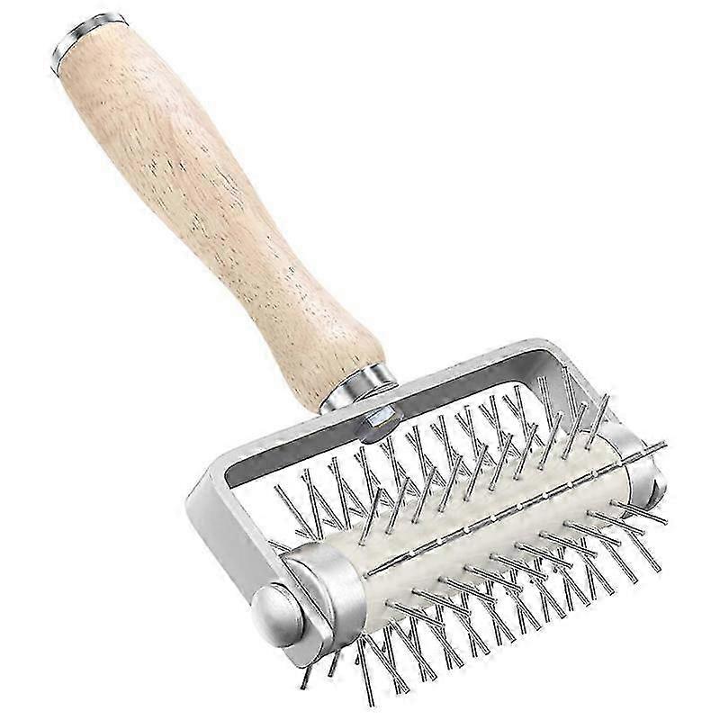 Pastry Roller with Stainless Steel Spikes Homemade Pizza Tool,Prevents Dough from Blistering,Pizza Making Accessories