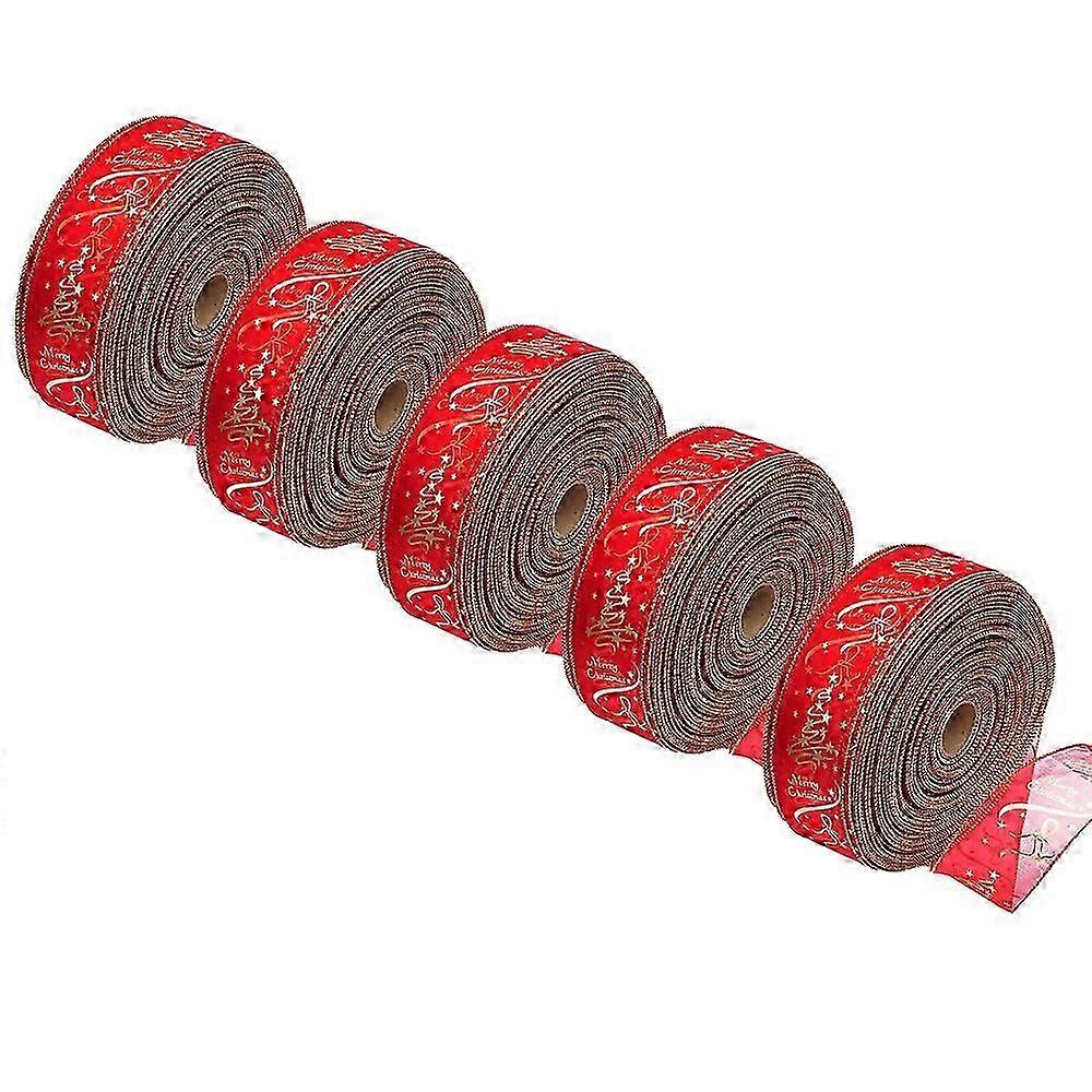 Christmas Ribbon Set Glitter Organza Ribbons for Decoration