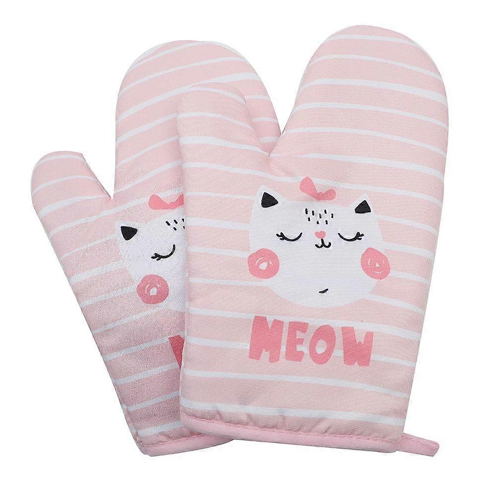 Oven Mitts Light Pink Baking Gloves Cooking Gloves For Kitchen Use