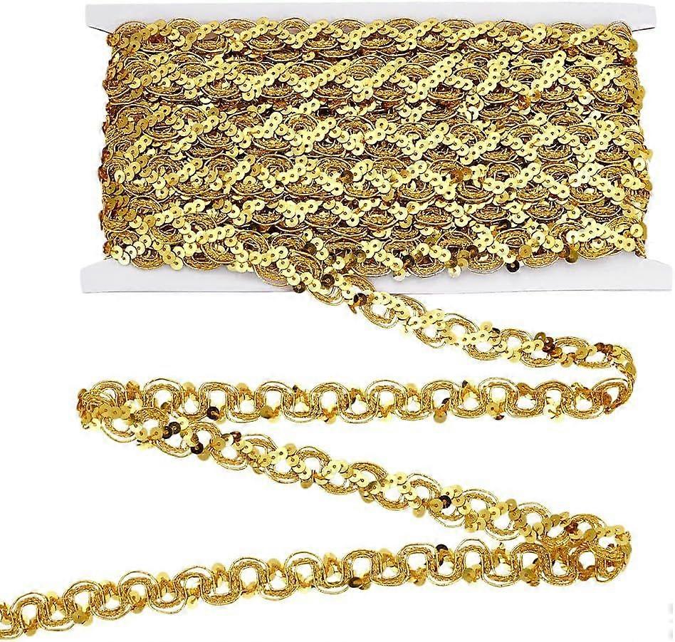 15 Yards Sequins Way Lace 3/4 inchWae Sequin Braid Strip Gold Way Lace Ribbon