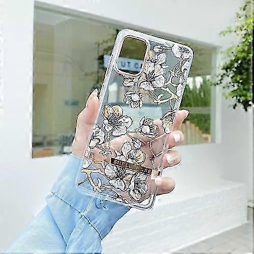 For Samsung Galaxy A13 5G Translucent Plating Flower Phone Case