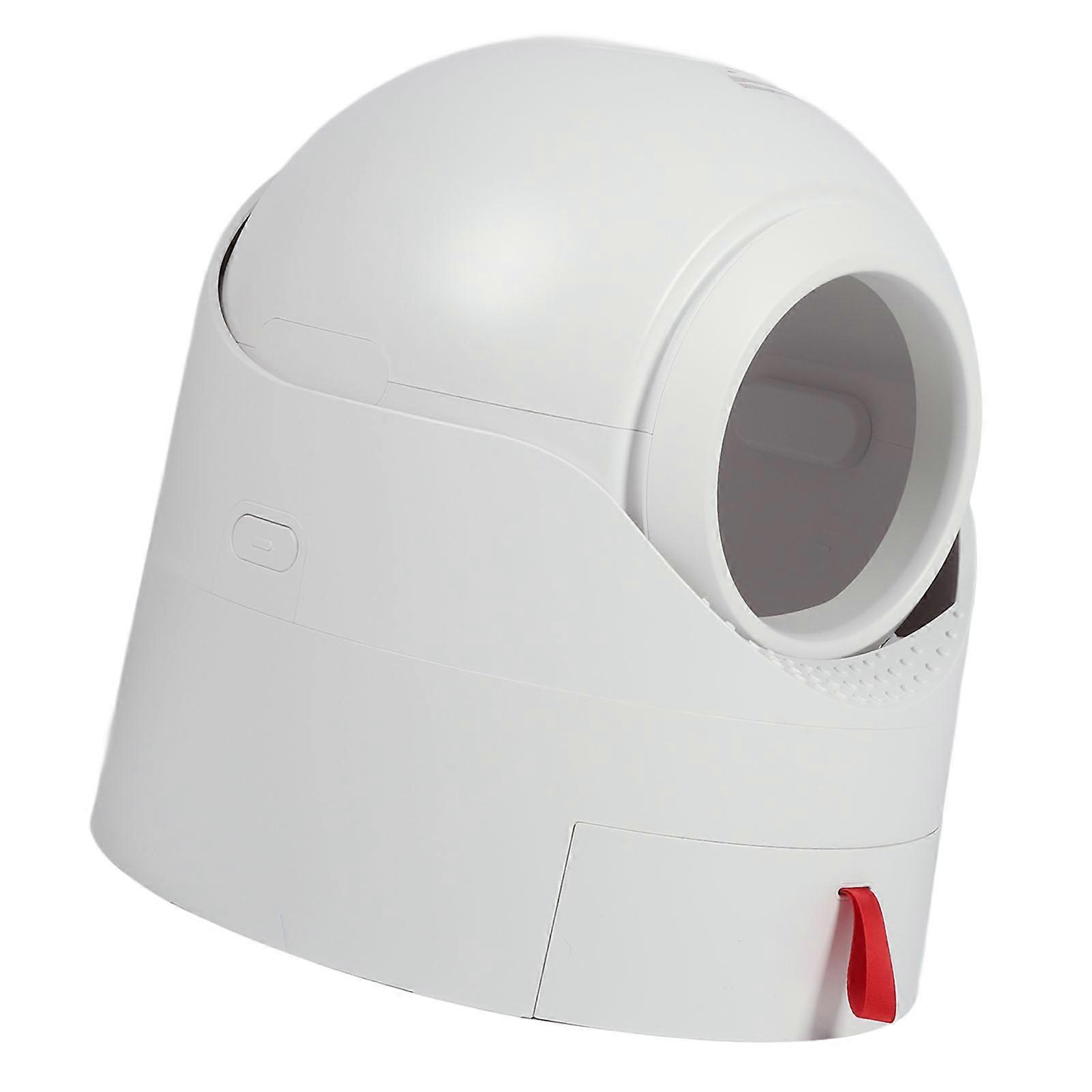 Semi Automatic 45L Enclosed Cat Litter Box White 48x56x53cm