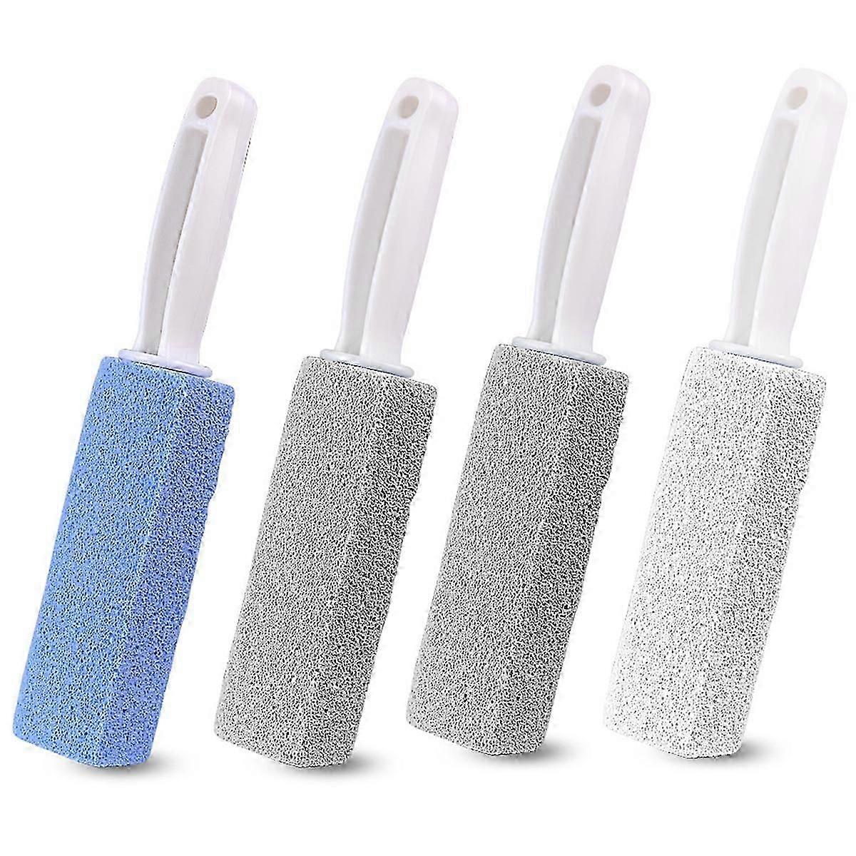 Cleaning Pumice Stones With Handles, Toilet Brushes With Long Non-slip Plastic Handlesrandom Color-4pcs
