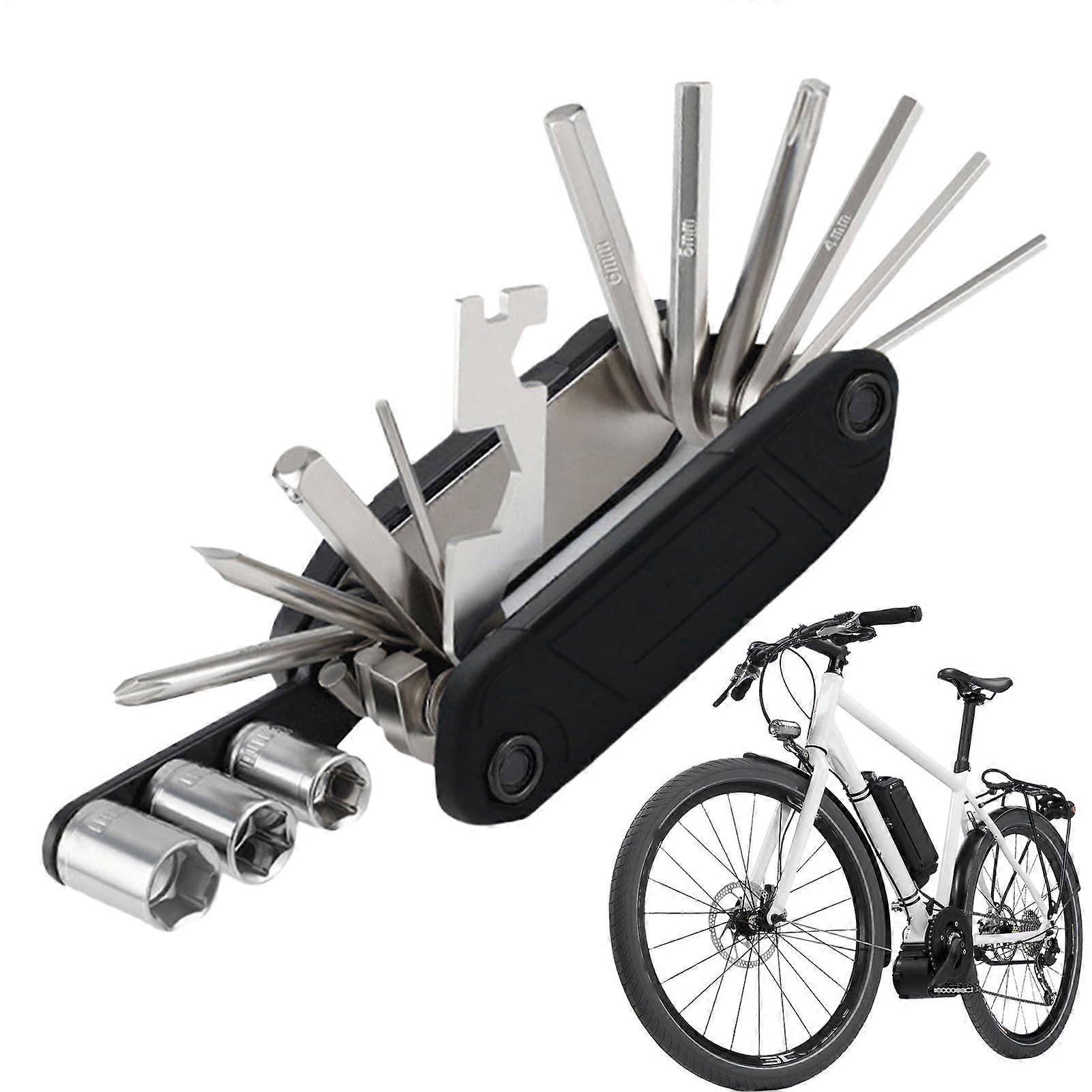 Cycling Tool Kits - Portable Bicycle Repair Tools with Ergonomic Grip Pliers Set for Mountain Biking Maintenance - Black