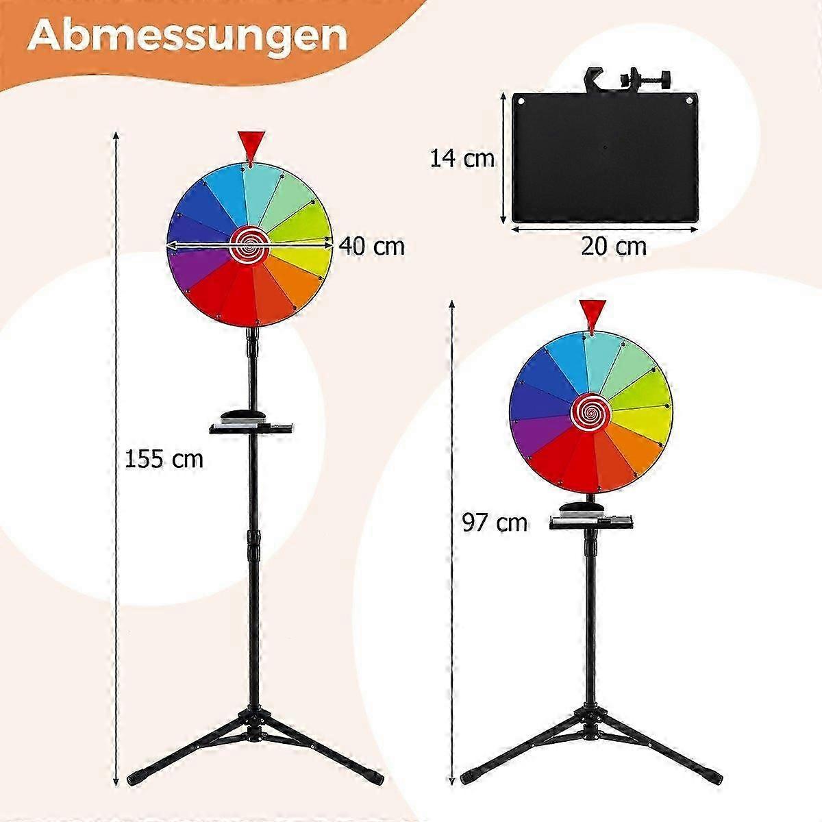  40 cm lyckohjul med stativ golvstativ Hjdjusterbart prishjul med hylla