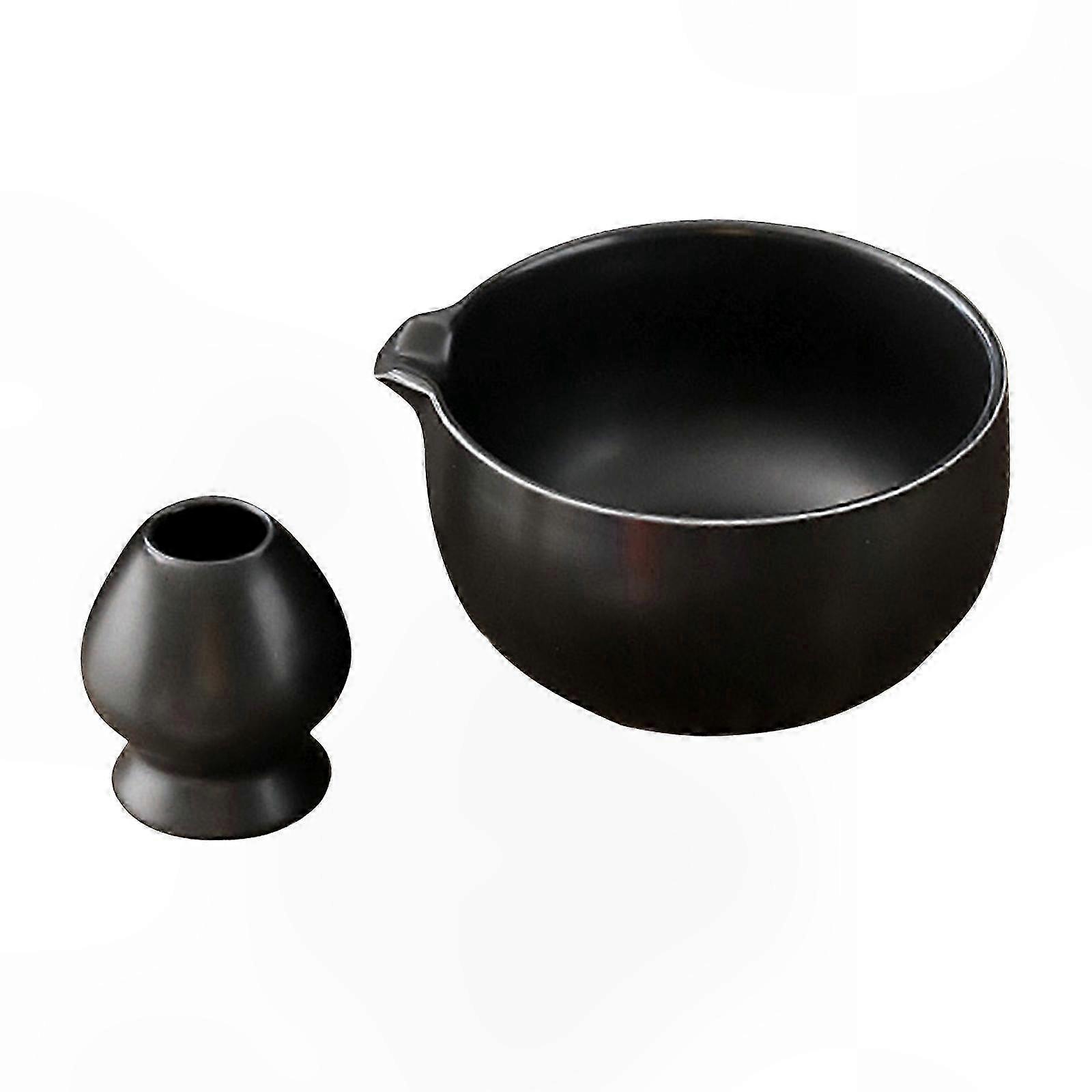 Ceremonial Matcha Tea Set with Bowl, Whisk Holder, and Stand for Home Use or Party Decor
