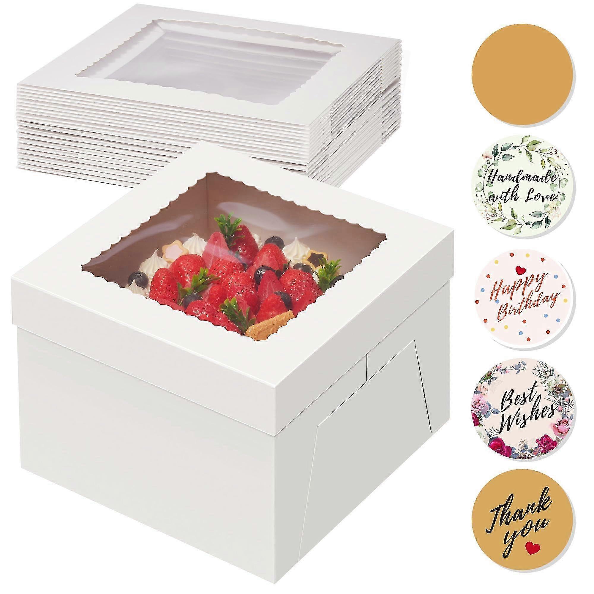 10 pcs Large Square Cake Boxes for Multi-Layer Cakes Gift Giving Supplies 10x10x8 Inch 2025