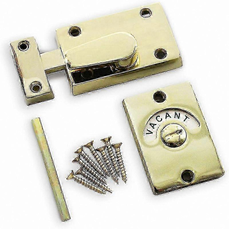 Bathroom Door Indicator Bolt Vacant Engaged Metal Plated Lock