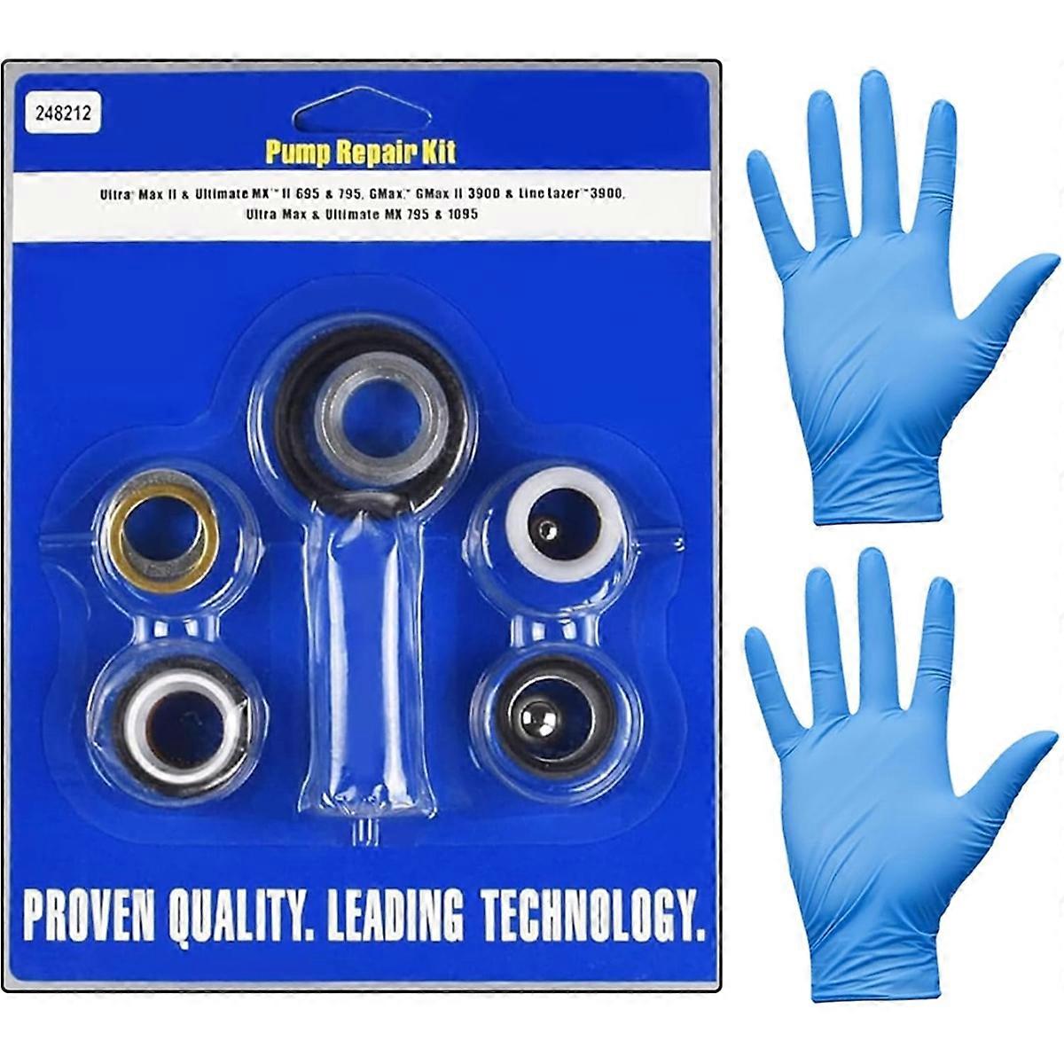 248212 Pump Repair Kit with Gloves Fit for Max II 695 795 LineLazer 3900 Airless