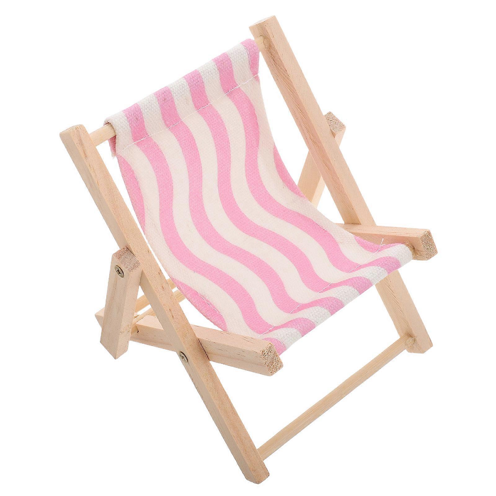 Mini Wooden Folding Beach Chair Phone Holder for Desk 5Pcs Mobile Stand
