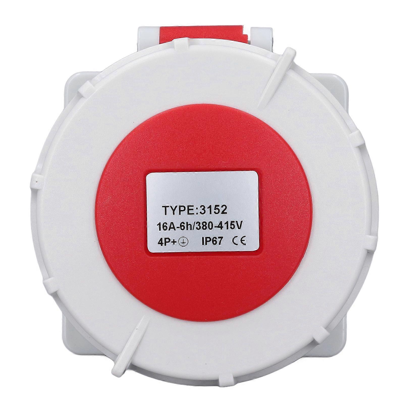 Industrial Socket 3 Phase 5 Pin Power Cable Connector IP67 Water Proof Concealed Installation Socket AC380415V 16A
