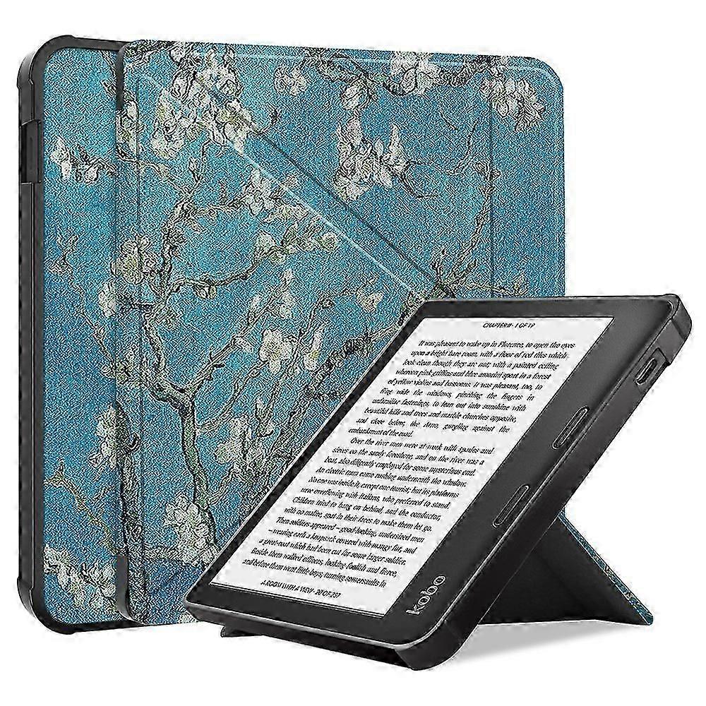 Pattern Printing Origami Stand PU Leather Case E-reader Protective Cover with Auto Wake Sleep for Ko