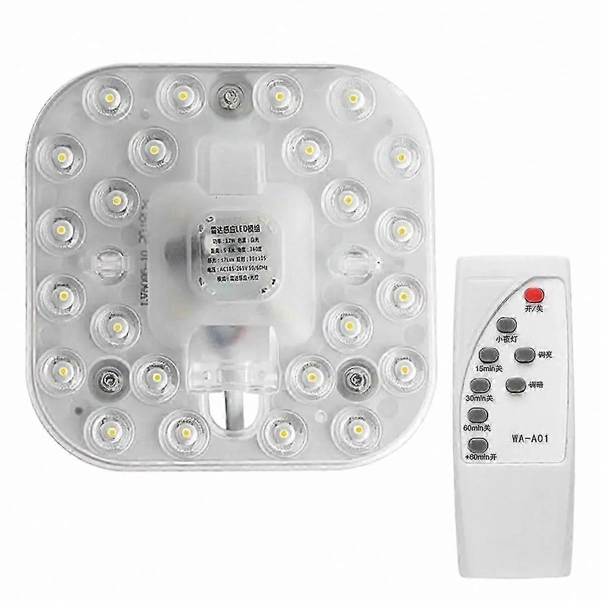 12W Square LED Ceiling Light Module, 6500K White Light, Magnetic Disk Replacement, SMD Light Source