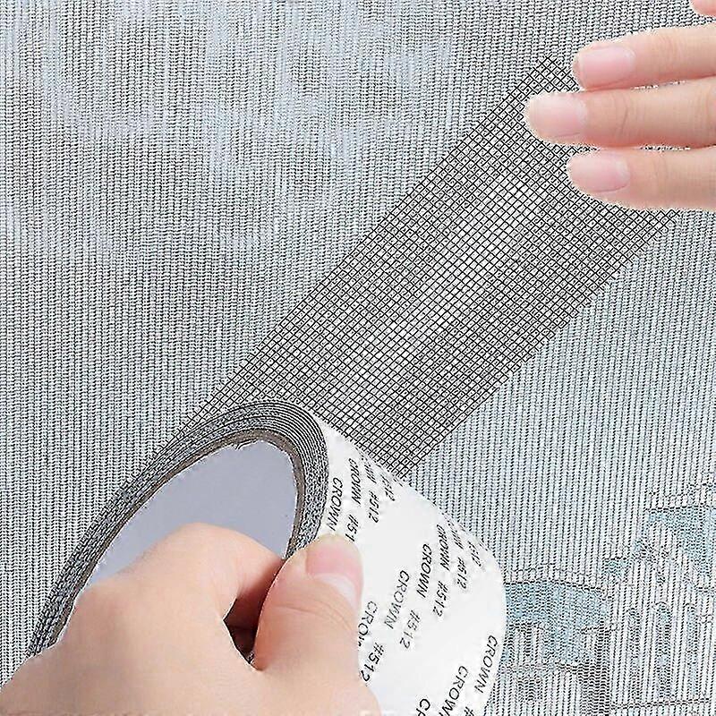 Mesh Tape for Window and Door Screen Repair, Grey Self-Adhesive Anti-Insect Hole Fixing Solution