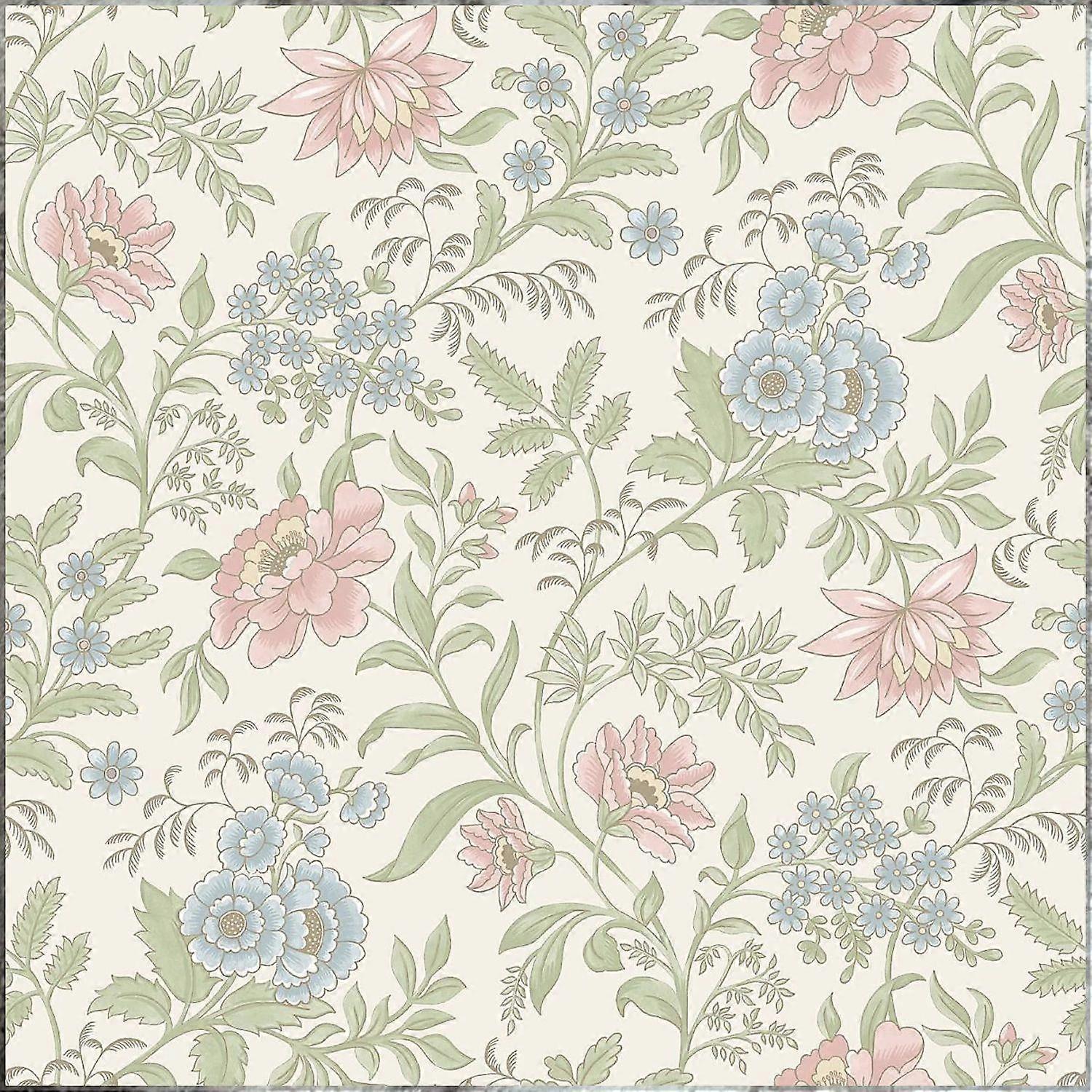 Rasch Garden Muse Pink Green Wallpaper