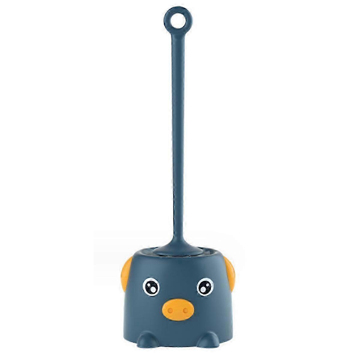 Creative Toilet Brush With Extended Handle, Plastic Strong Nylon Bristles For Easy Cleaning, Stable Base To Prevent Tipping, Reusable Cartoon Style 20