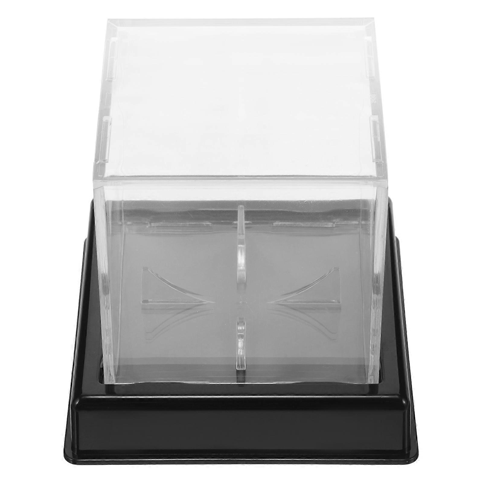 Clear Baseball Holder Square Display Case for 3Pcs Transparent Plastic