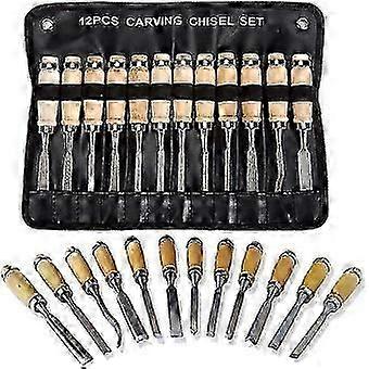 Professional Wood Carving Chisel Set - 12 Pcs Sharp Woodworking Tools
