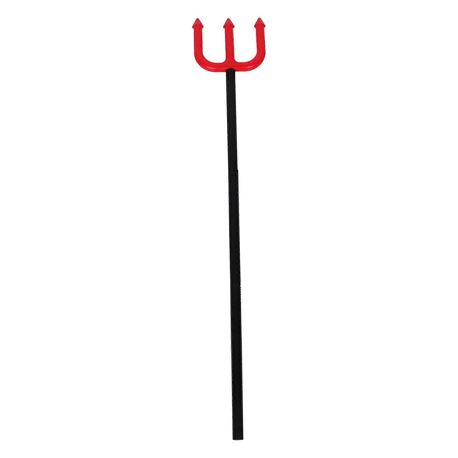 Demon Fork Cosplay Fork Prop Halloween Party Fork Cane Prop Plastic Devil Fork for Stage Performance