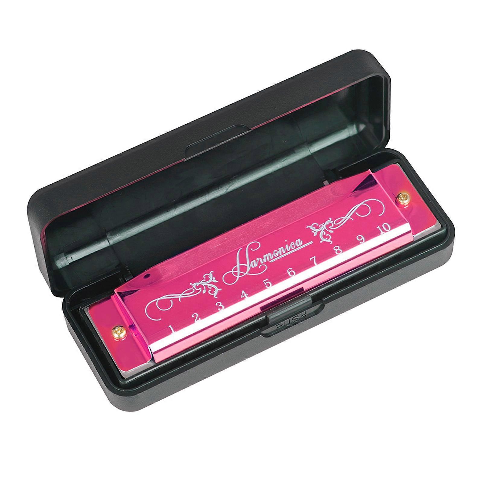 10-Hole Harmonica Key of C 20-Tone Musical Instrument for Beginners and Students with Storage Case Portable Gift