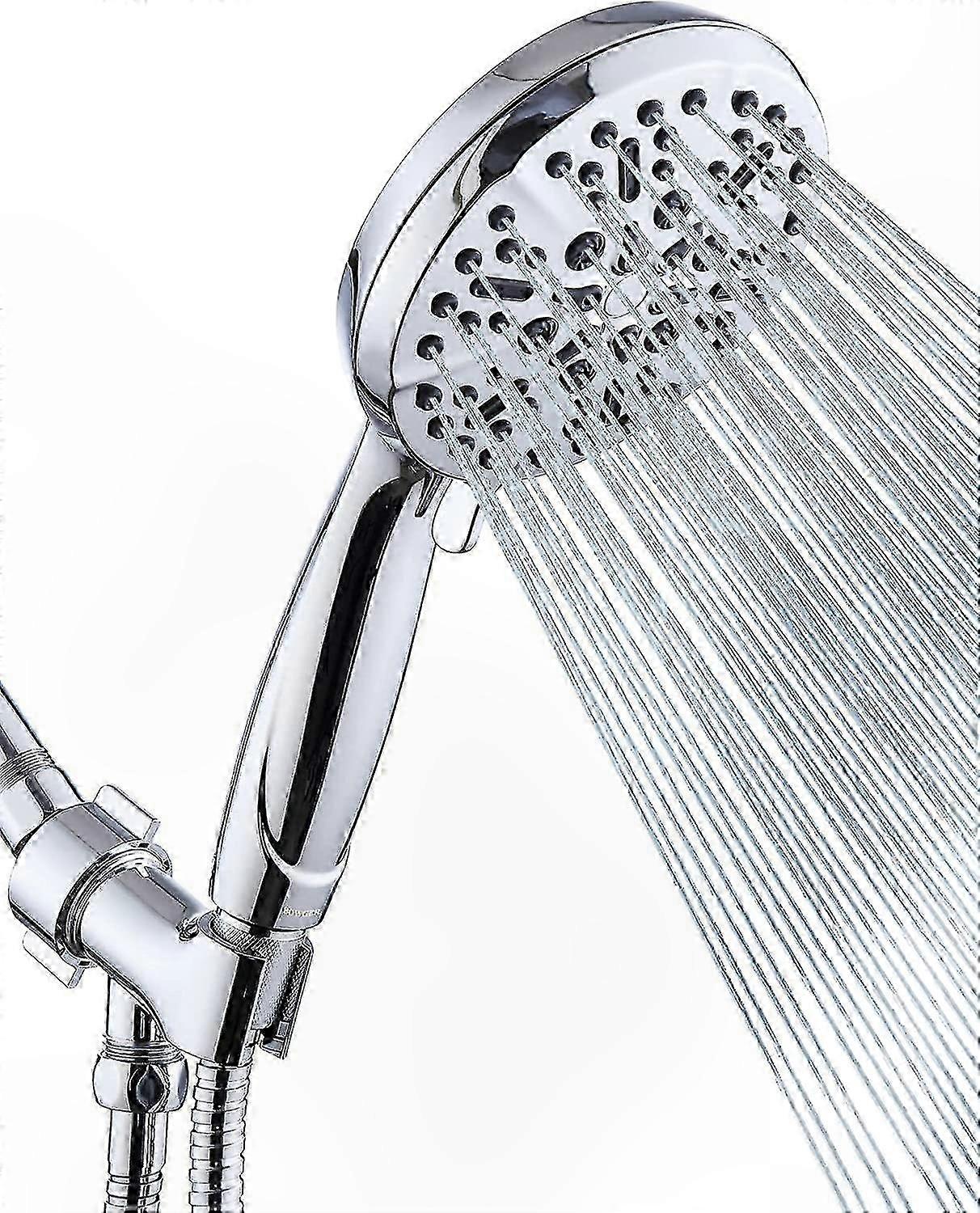 High-Pressure Handheld Shower Head with Full Body Coverage, Rainfall Design, 60" Hose, Adjustable Holder