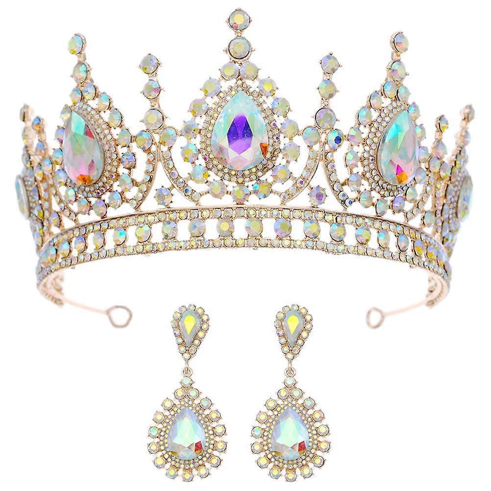 Light Luxury 5 Sets Crown And Dangle Earrings Set For Brides Providing Stunning Decoration For Various Occasions