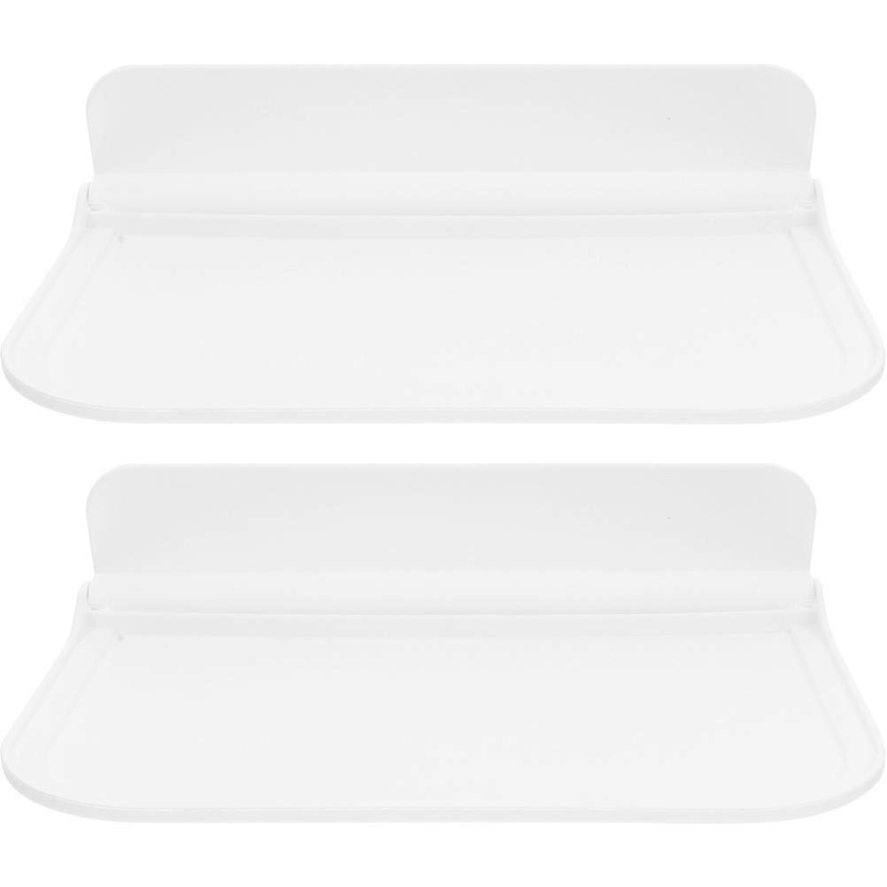 Bathroom Towel Shelf 8 Pcs Rectangular Wall Mounting Storage Organizer White Perfect For Bathroom And Kitchen Space-saving