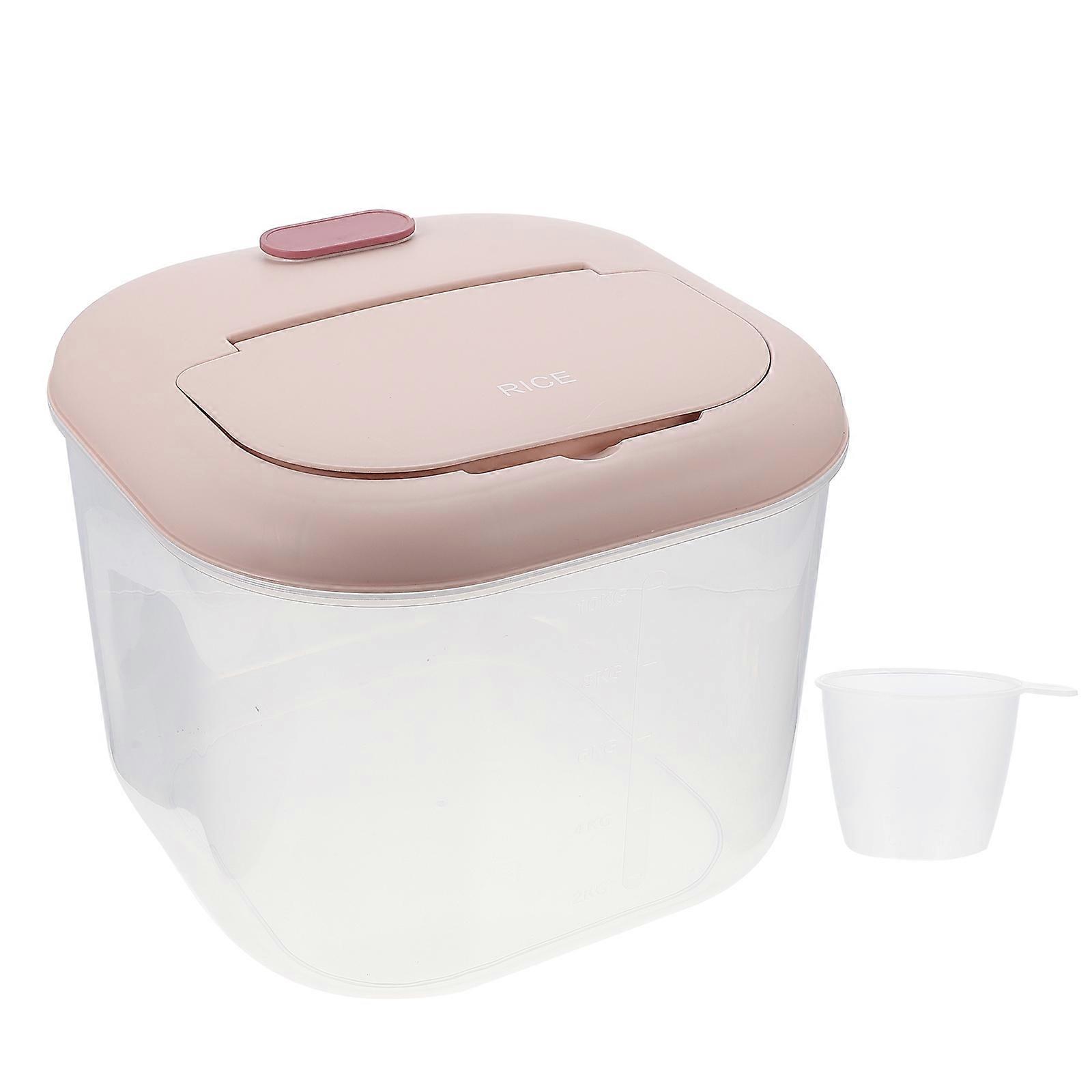 Container Rice Storage Box Moisture-Proof Rectangular Plastic Sealed 1Set