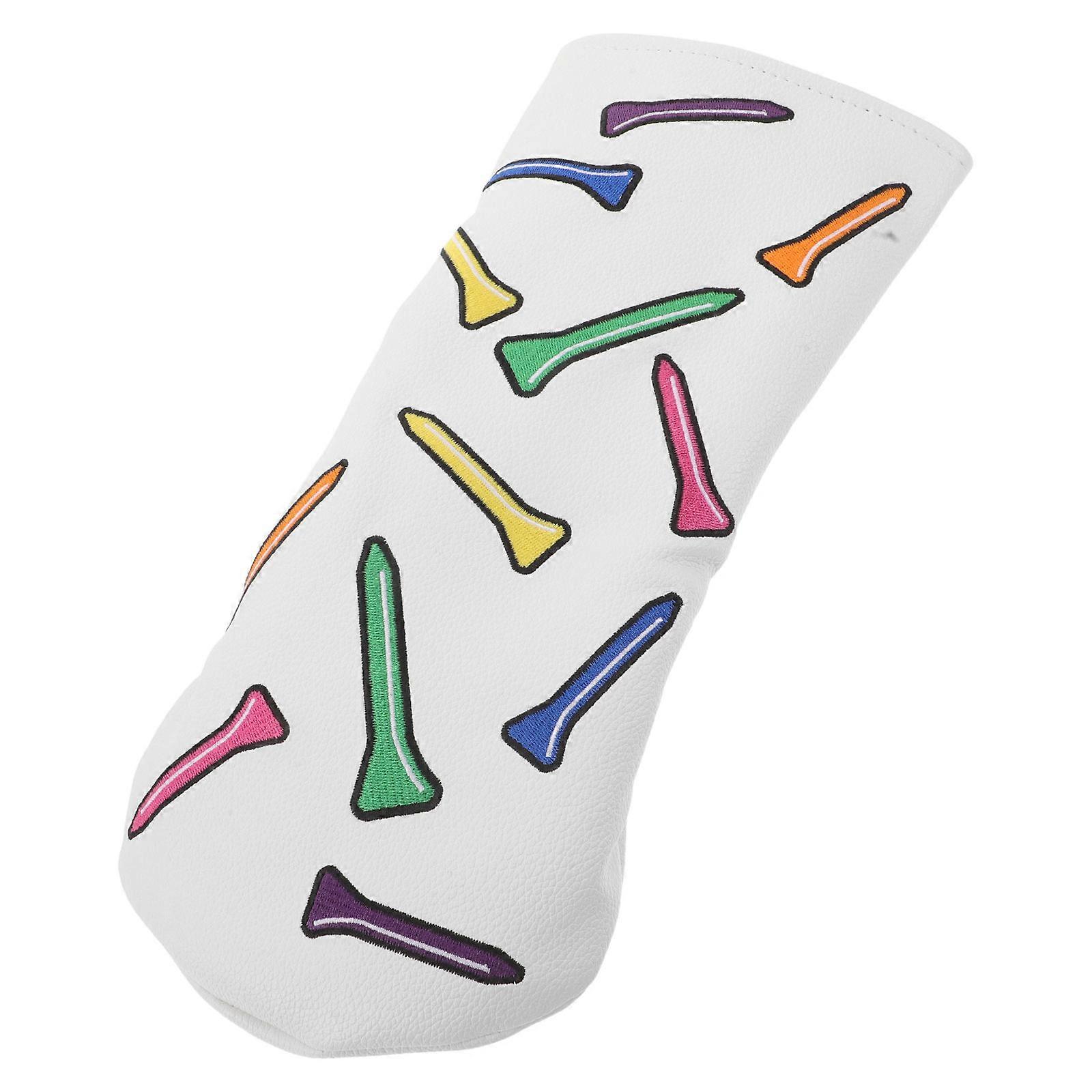 White Golf Driver Head Covers with Embroidered Design 4Pcs Protection