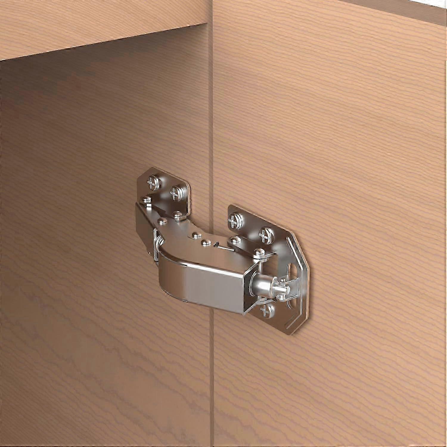 4-Pack Soft-Close Spring Hinges with 90 Degree Angle for Easy Surface Mount Installation