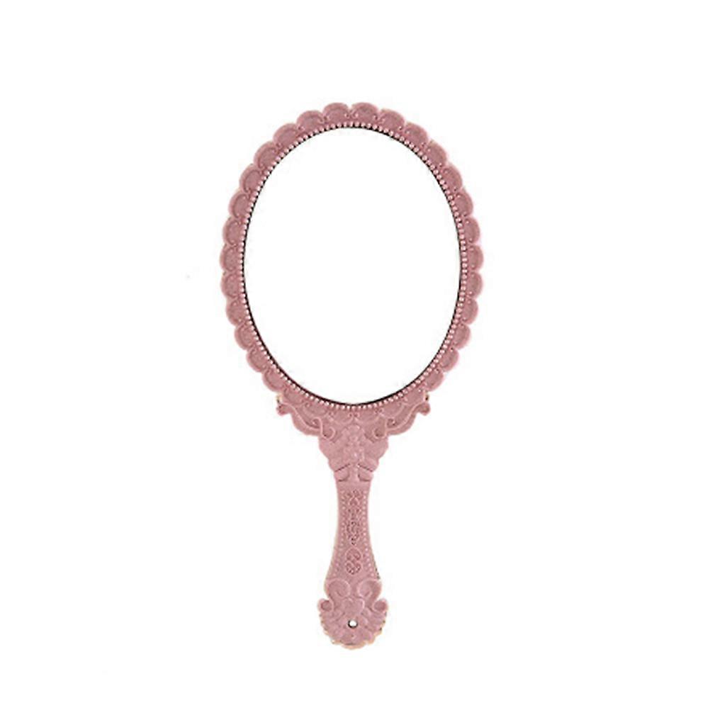 Retro Pattern for Makeup 2Pcs Pink Hand Held Handle