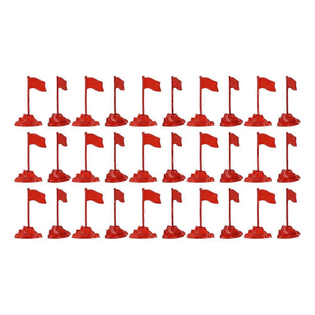 Plastic Red Flag Model Desktop Decor For Model Makers 9.00X4.00X3.00CM DIY Activity 90Pcs