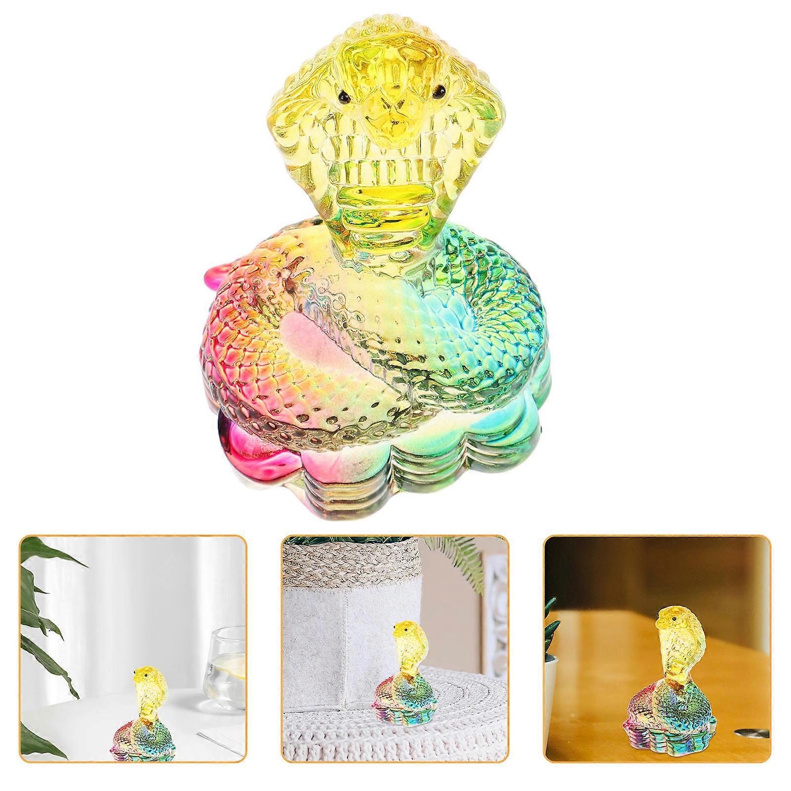 Elegant Crystal Snake Figure 3Pcs For Birthdays Anniversaries Weddings Stunning Multi Color Flat Bottom Design