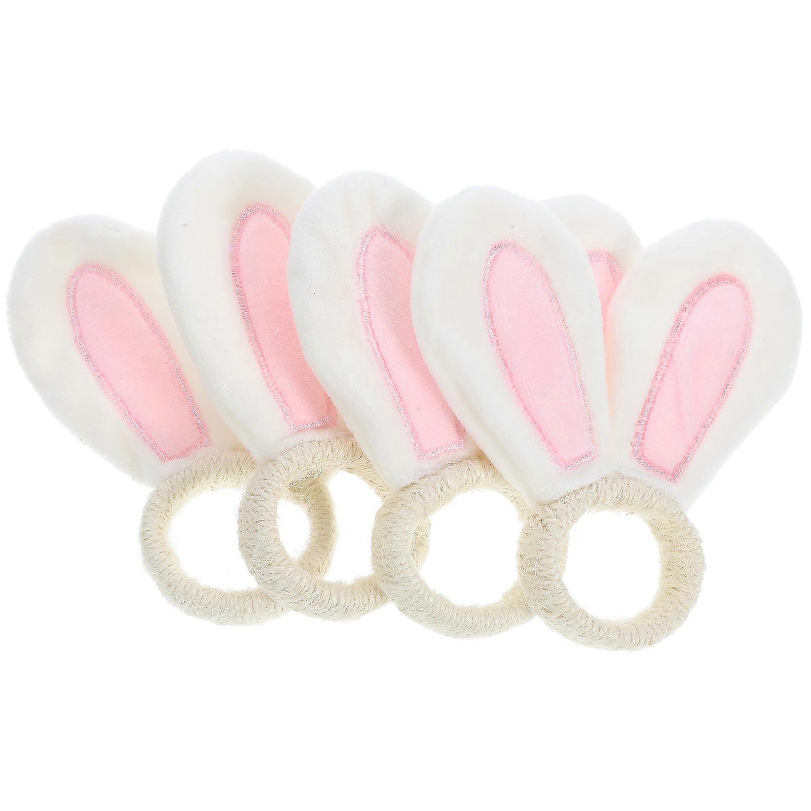 Bunny Ear Shaped Napkin Ring Holders 16 Pcs Multi Color Decor For Easter Party Table Layout