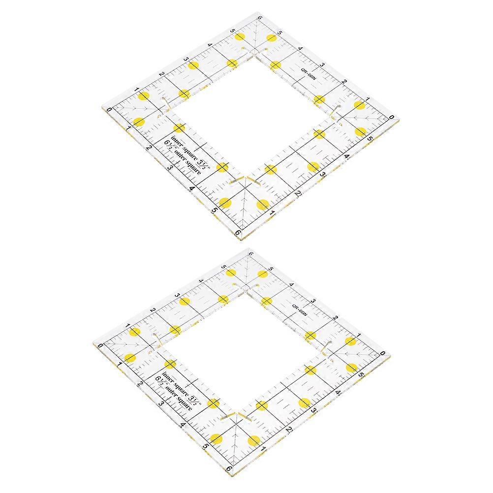 Square Sewing Ruler Set for Patchwork Fabric Cutting 4Pcs Acrylic Tools