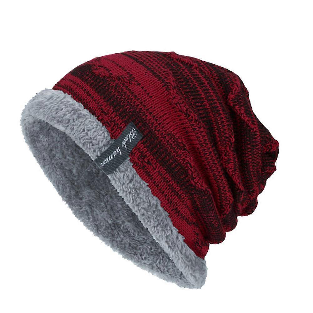 Knitted Cap Winter Knit Hat Soft Brim for Keeping Warm 2Pcs
