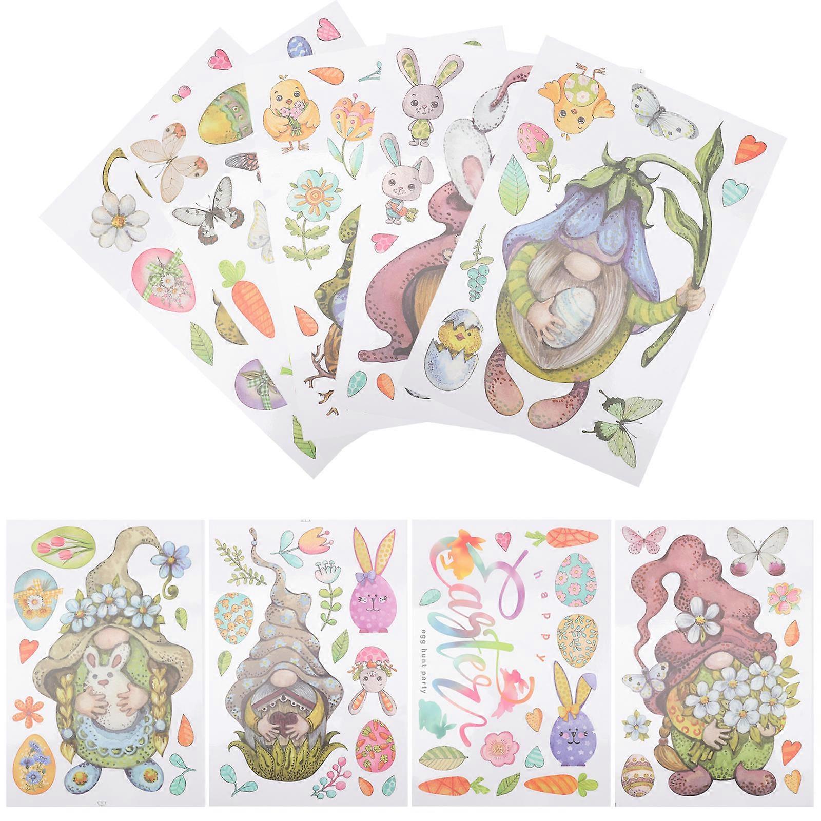 Easter Glass Window Sticker Adhesive Decals for Decoration 4Sets