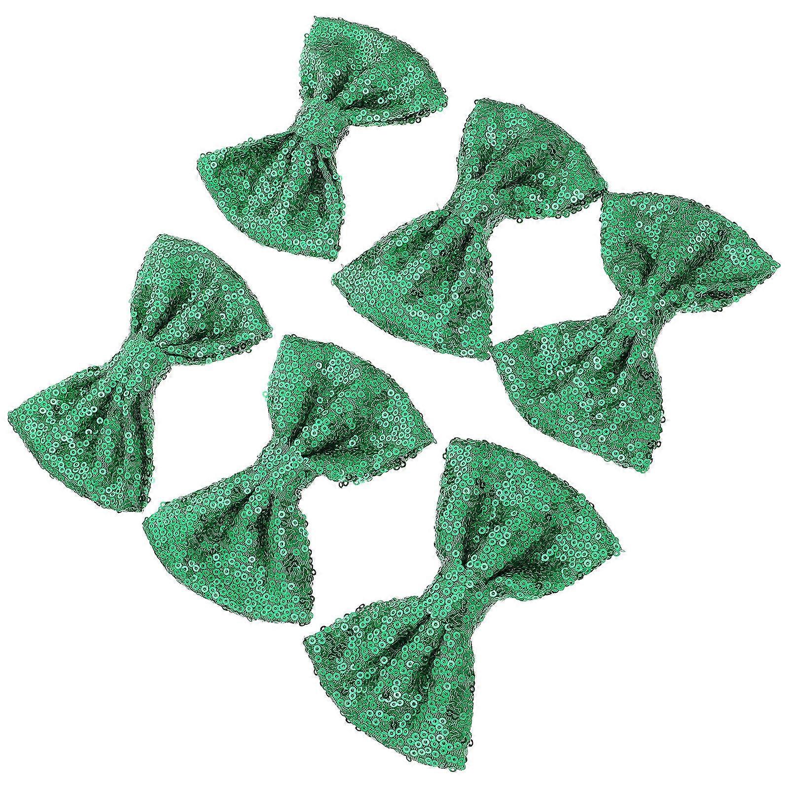 Green Sequin Bow Adornment Bowknot Accessories for Sewing 12Pcs