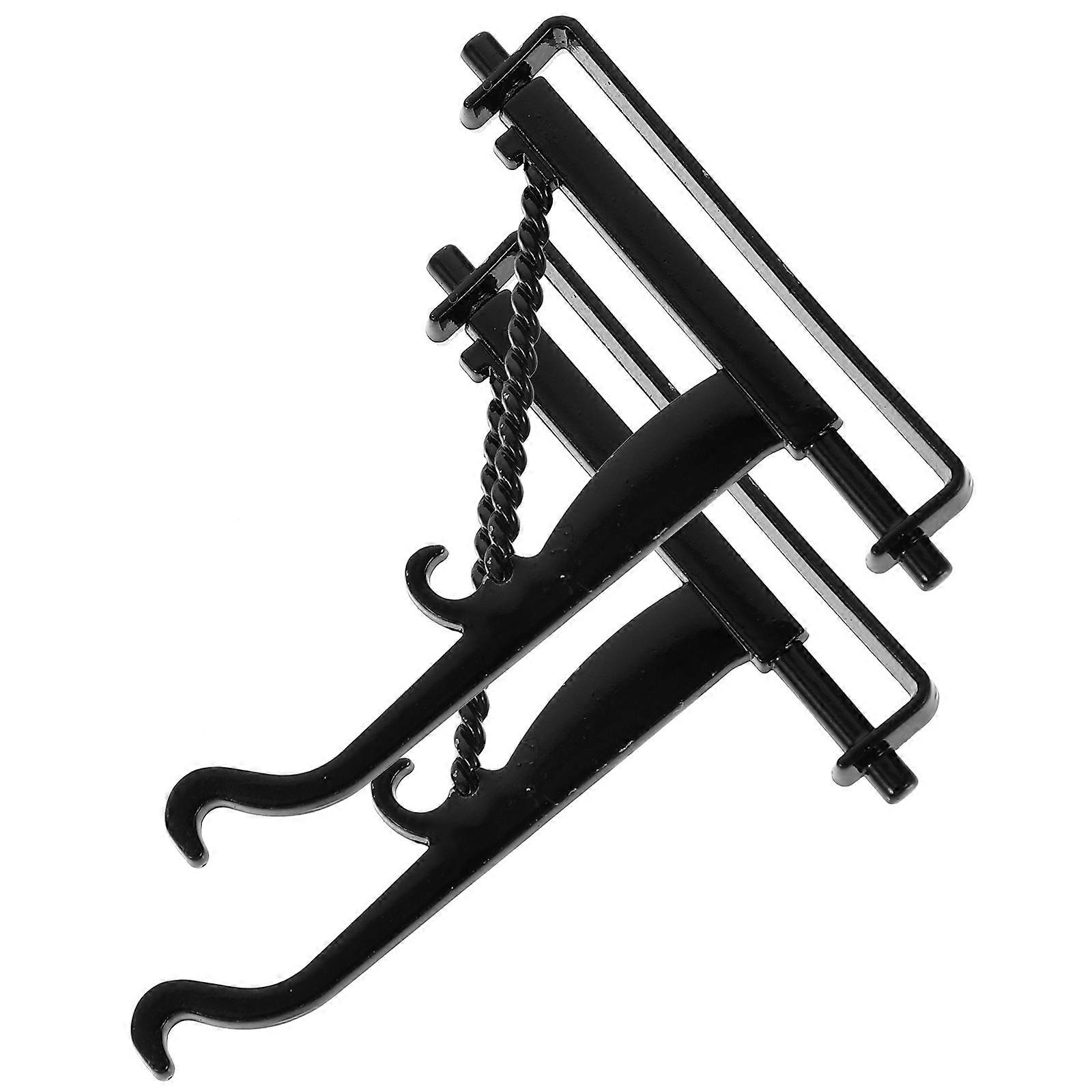 2Pack Miniature Hooks for Dollhouse Black Hanging Miniatures for Craft Enthusiasts 4.8x4.2cm Retro Design