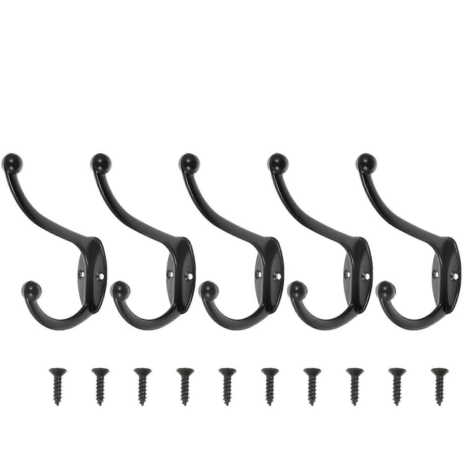 Clothes Hanging Hooks Iron Hangers for Versatile Use 5Pcs Strong Wardrobe Hooks
