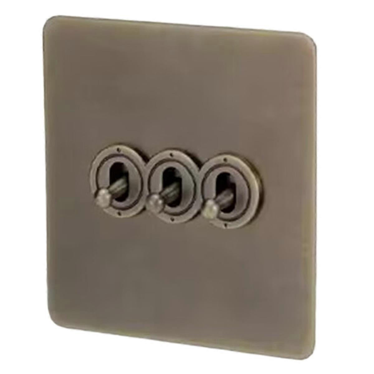 220V Toggle Switch Vintage Bronze Sockets and Switches Wall Light Switches Dimmer Switch Wall Outlet Plate,D